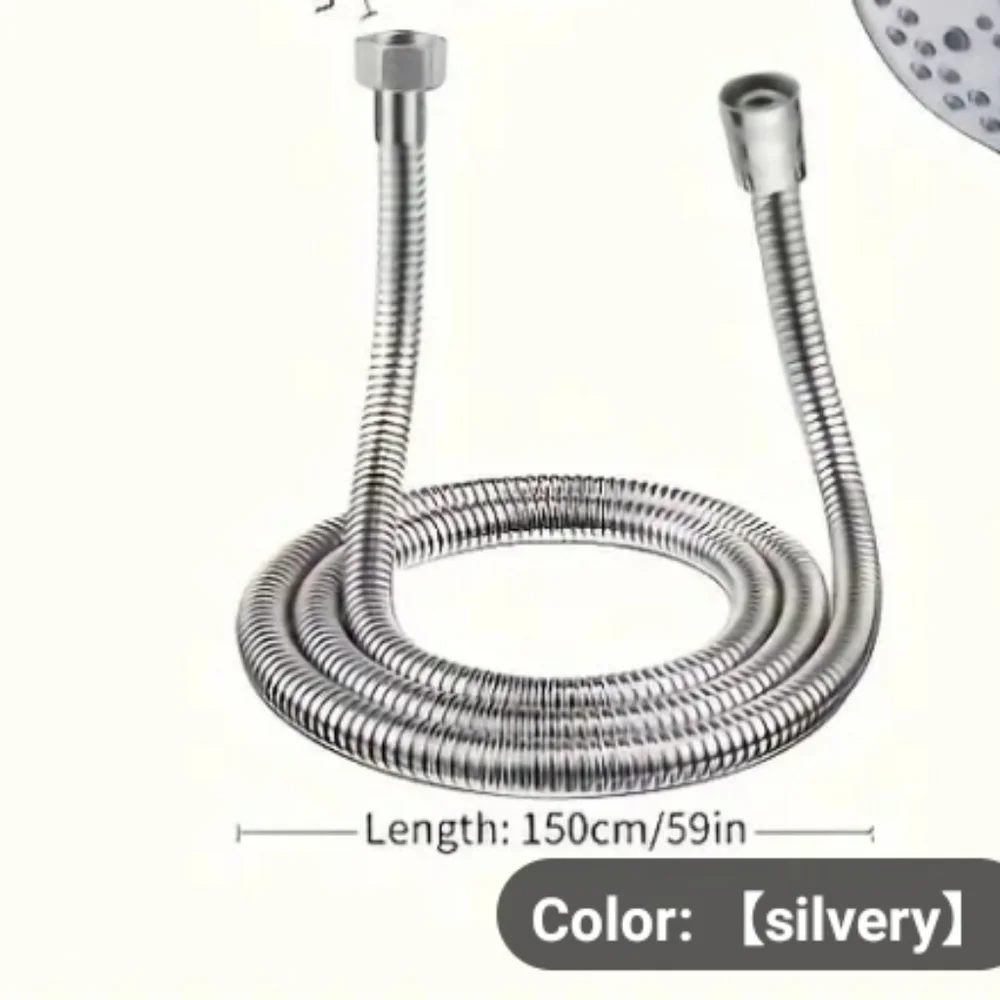 >Bundle Silver Shower Hose And Shower Adapter And More
